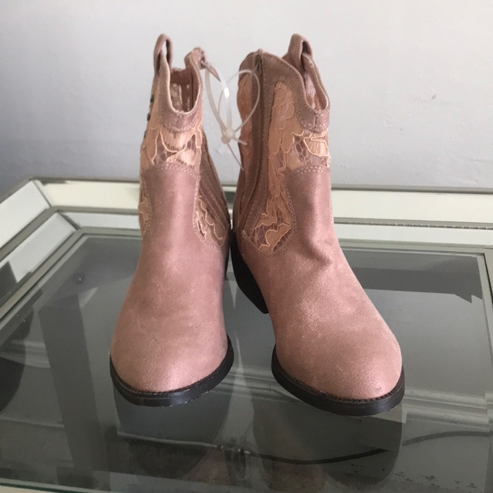 Blush pink booties